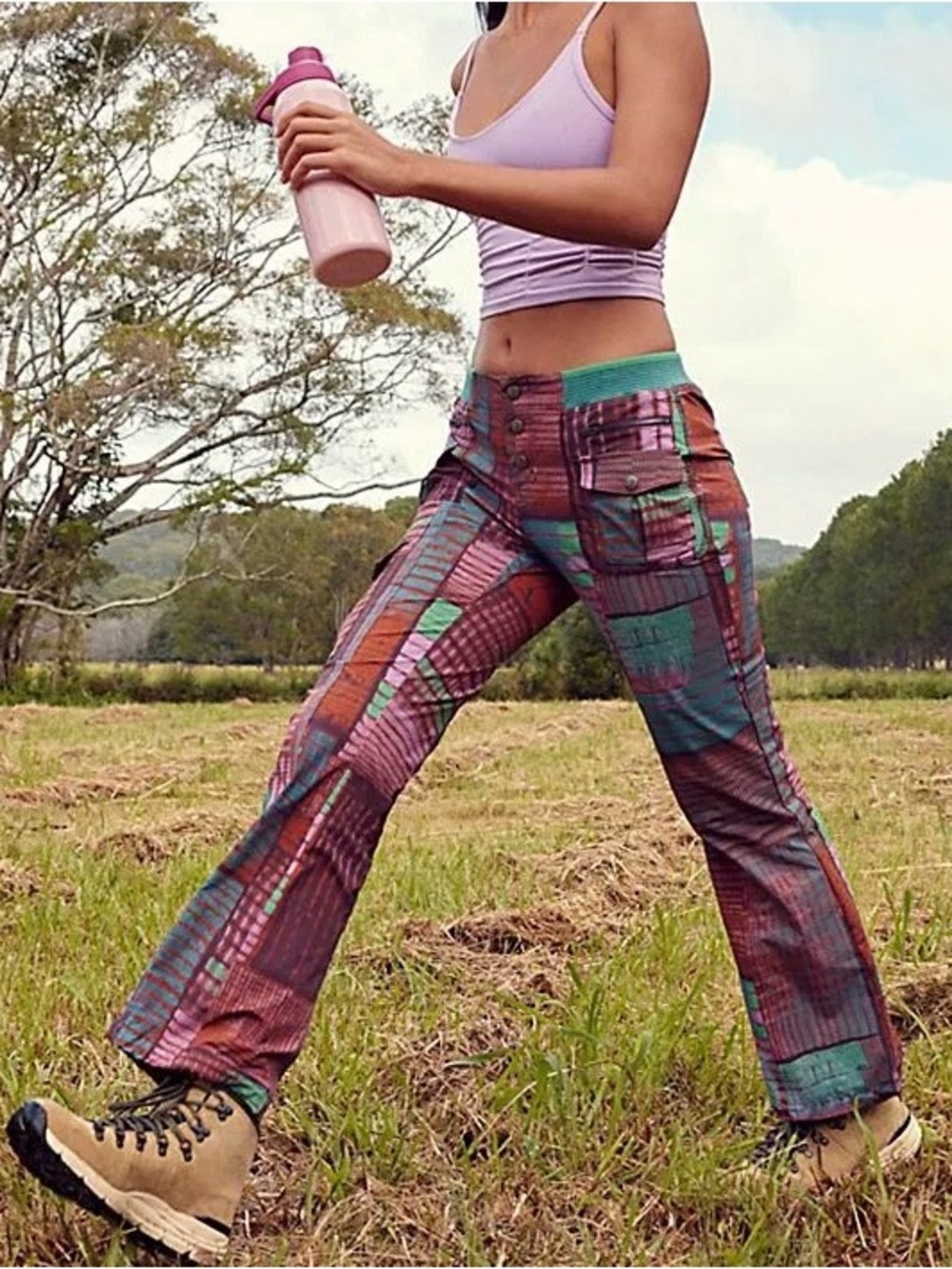 Free People Movement Cascade Cargo Pants In Patchwork